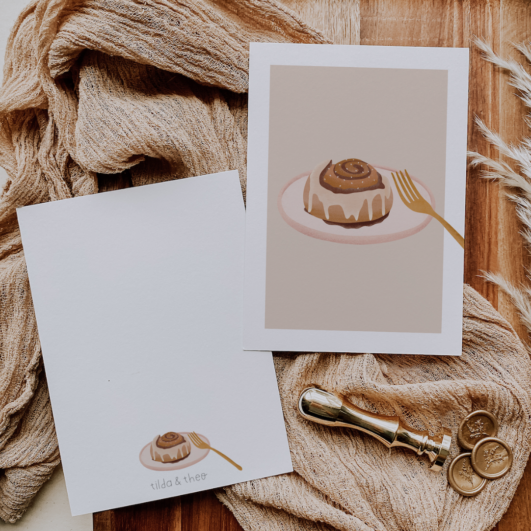 Tilda&Theo – Engroshandel Postkort – Svensk kanelbolle postkort - Kanelbulla kort2