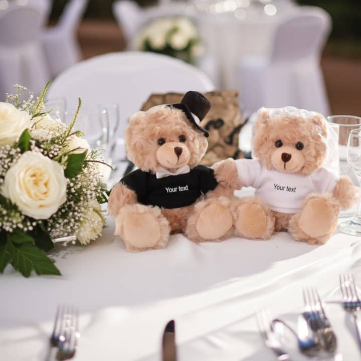 MonkeyFeetGraphics - Wholesale Stuffed/plush toy – Kids & baby - 3pc Custom Couple Wedding Bears, 6" Personalized Stuffed Animals, Your Image, Design, Logo, Text, Gift Ideas, Personalized Gifts1