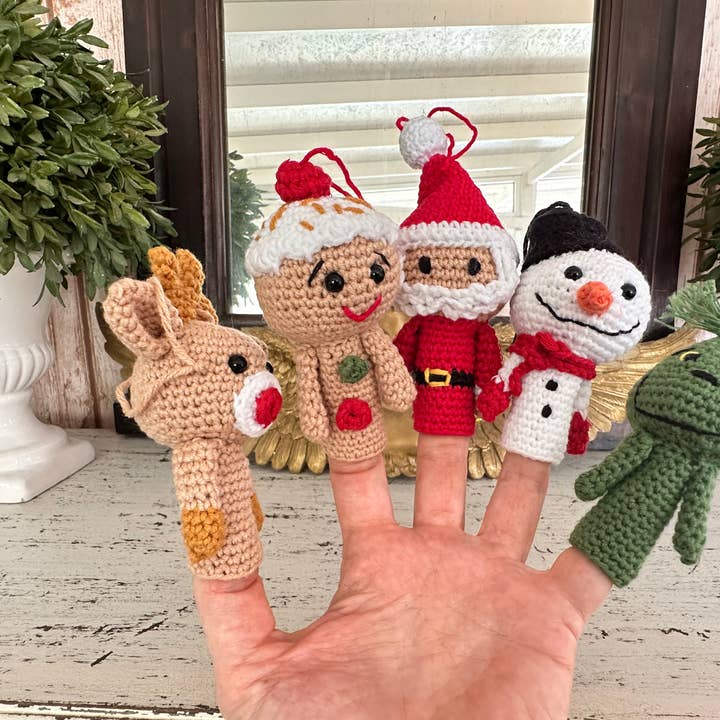 Ensemble de 5 marionnettes à doigts du Nouvel An, orthophonie éducative pour la vente par KA Organic HandMade