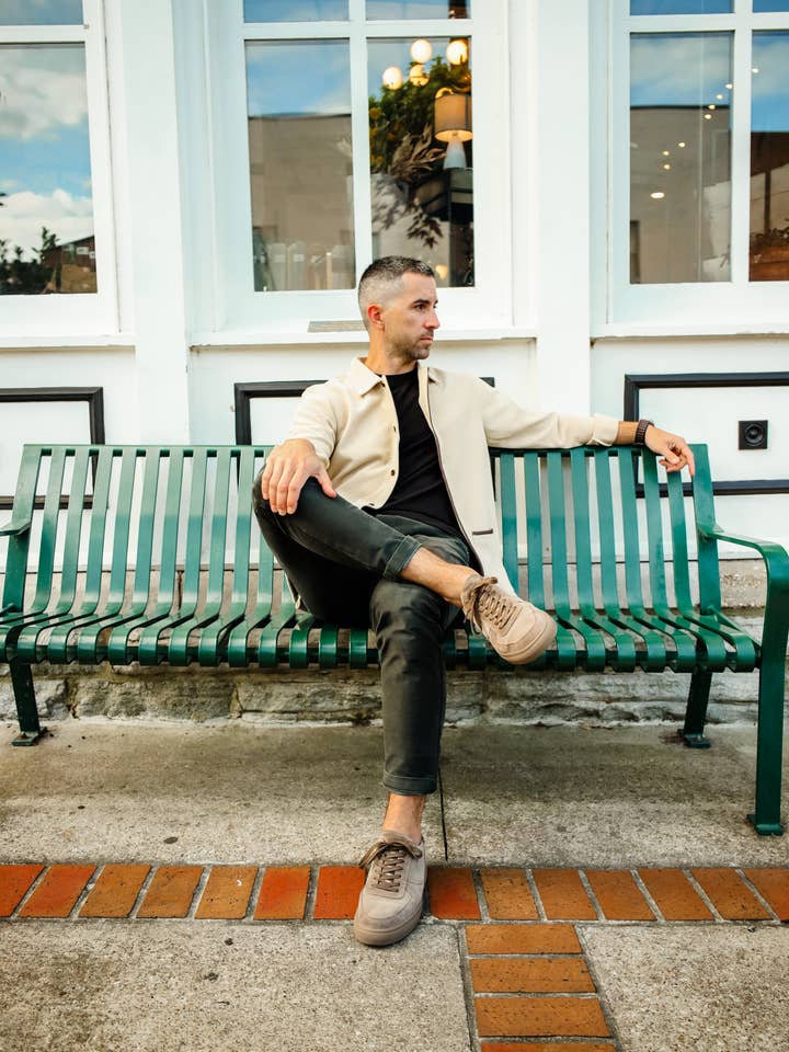 JD Buck - Wholesale Sweatshirt - Men's - Tan Waffle Smoking Jacket 1