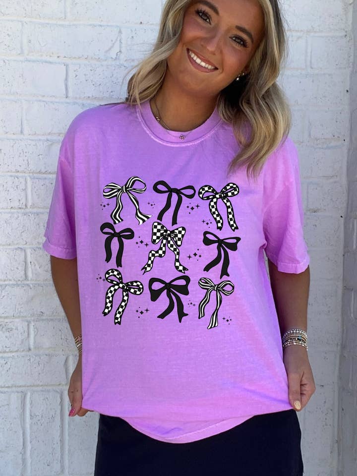 Black & White Bow Tee for wholesale by Ace of Grace