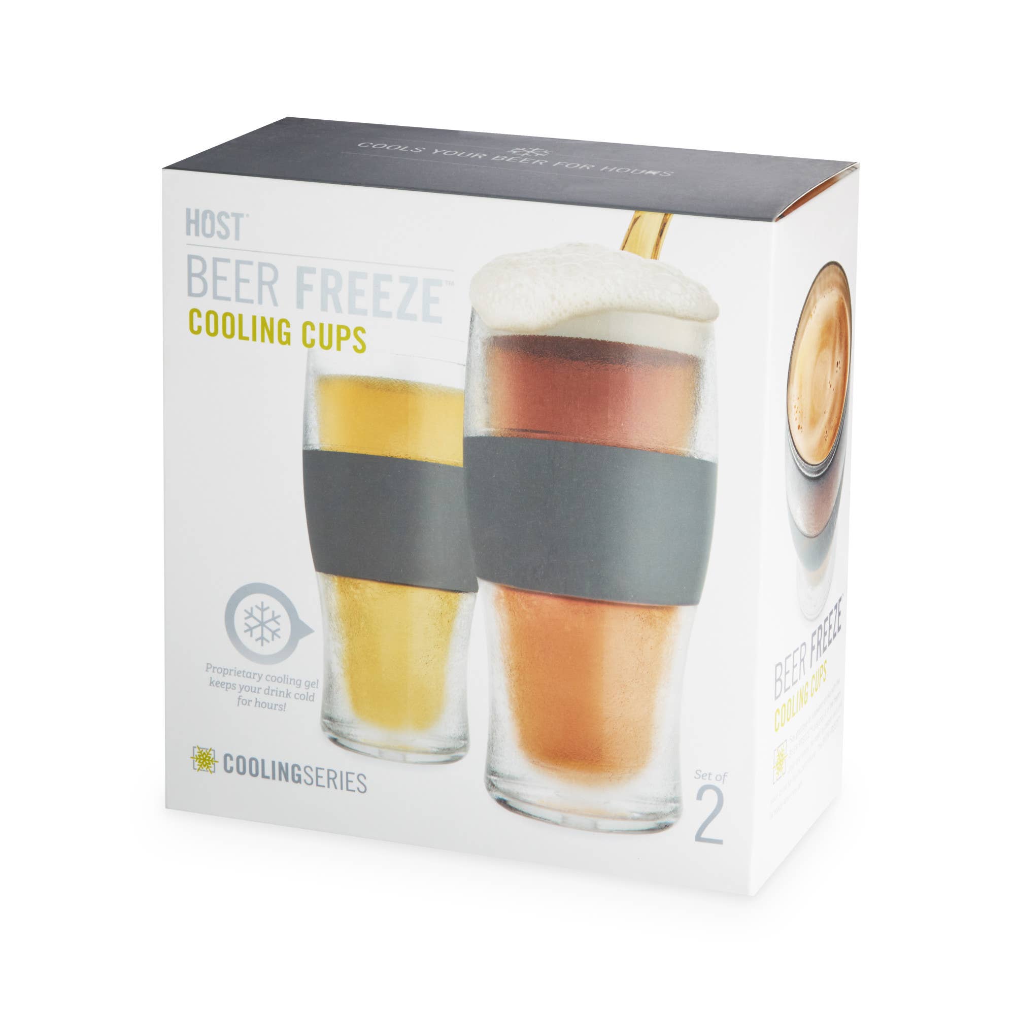 HOST - Wholesale Beer Glass/Mug - Beer FREEZE™ Cooling Cups with Cooling Gel in Grey Set of 21