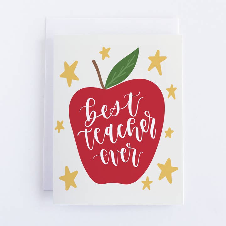 Teacher Appreciation Greeting Card | Best Teacher Ever Card for wholesale by ECLetters