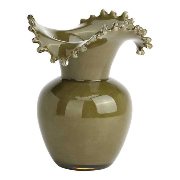 Vase en verre, vert (L/H/P) 20x24x20cm pour la vente par Wurm