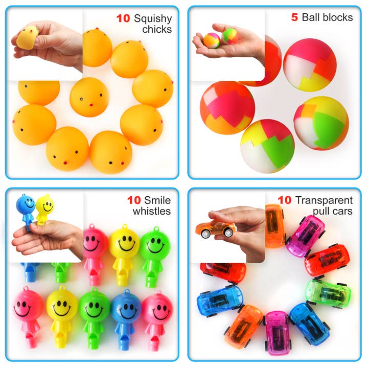 SWIRLLINE - Wholesale Party Favor - 124PCS Easter Party Favors for Kids - Easter Egg Hunt Treats