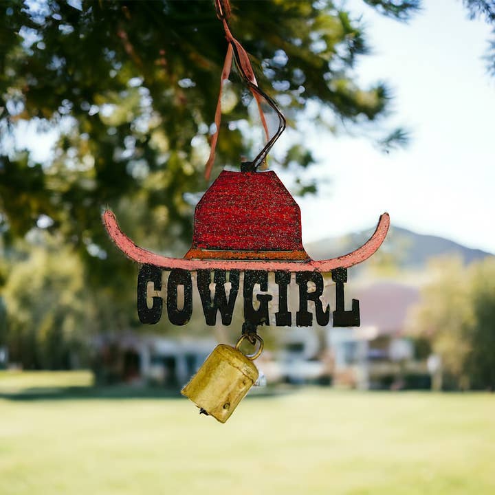 Cowgirl Hat wind chime bell Western Yellowstone Rodeo USA for wholesale by Whimsies