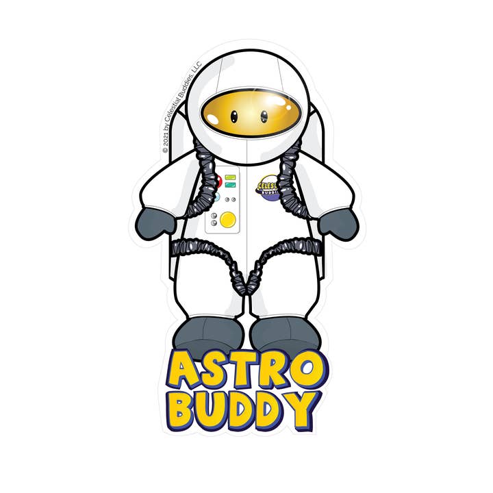 Lot de 6 autocollants en vinyle AstroBuddy Astronaut pour la vente par Celestial Buddies