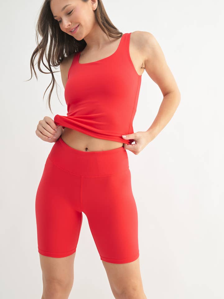 Mono B - Wholesale Athletic Top - Women's - Lycra-Blend Square Neck Active Tank