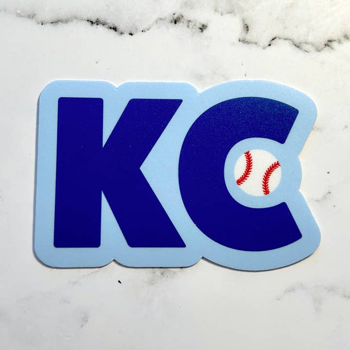 KC + Baseball Sticker for wholesale by The Orange Ampersand