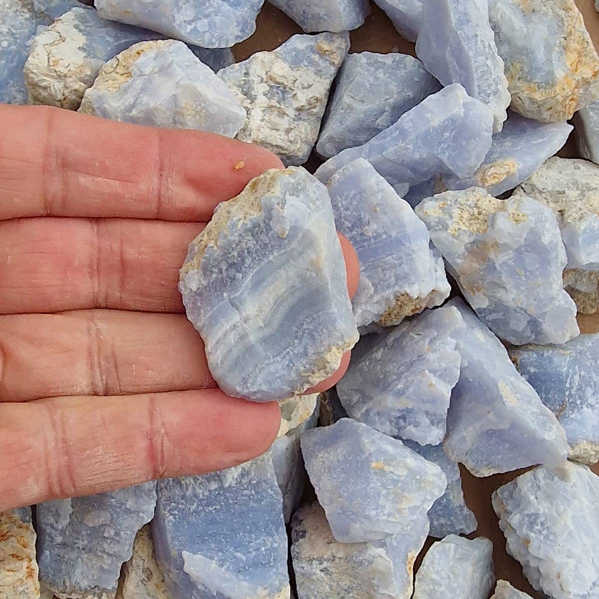 20mm Heart Shape Natural Blue Lace Agate Gemstones for Pendant High Qu