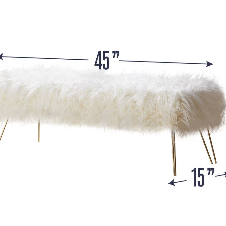 Ornavo Home - Wholesale Ottoman - Faux Fur Bench Ottoman5