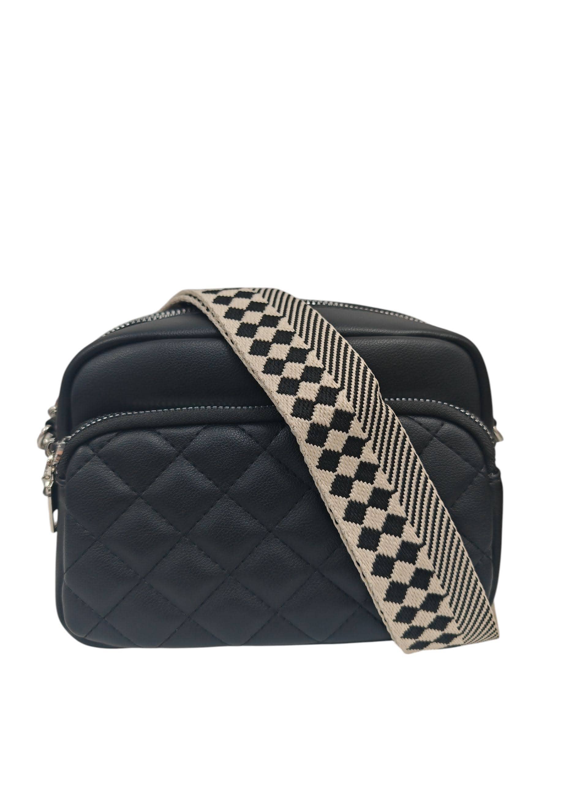 Superbia – wholesale Crossbody bag – Women's – Small Double Zipper Quilted Cross Body Shoulder Canvas Strap0