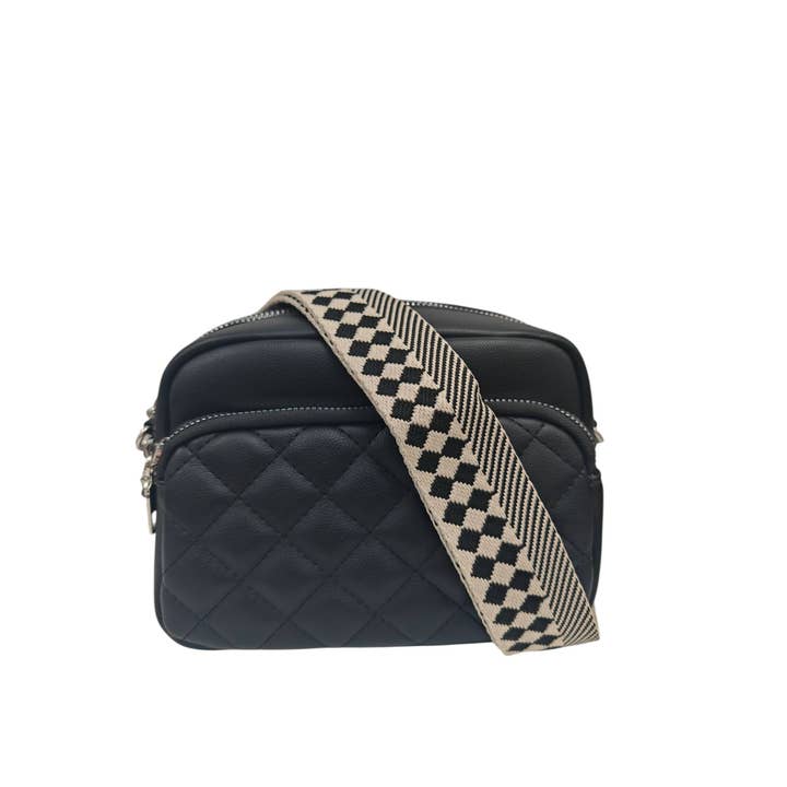 Superbia – wholesale Crossbody bag – Women's – Small Double Zipper Quilted Cross Body Shoulder Canvas Strap