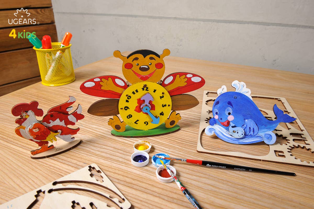 Ukrainian bridge - Wholesale DIY Craft Kit - Kids - Clock Kids Wooden Model for Coloring  Self Assembling Ugears2
