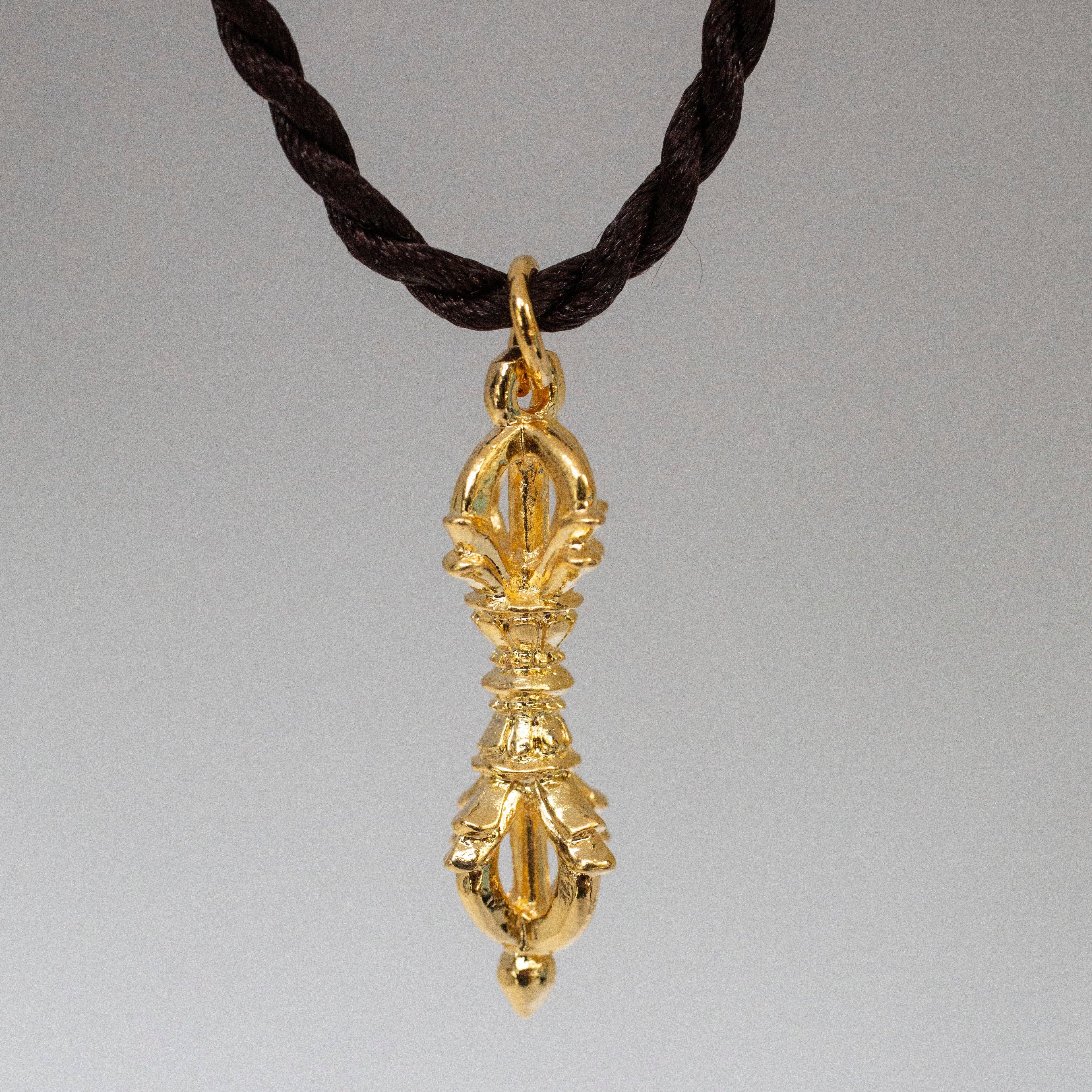 Artschatz LLC – wholesale Pendant/charm necklace – Dorje Vajra Golden Brass Pendant Necklace3