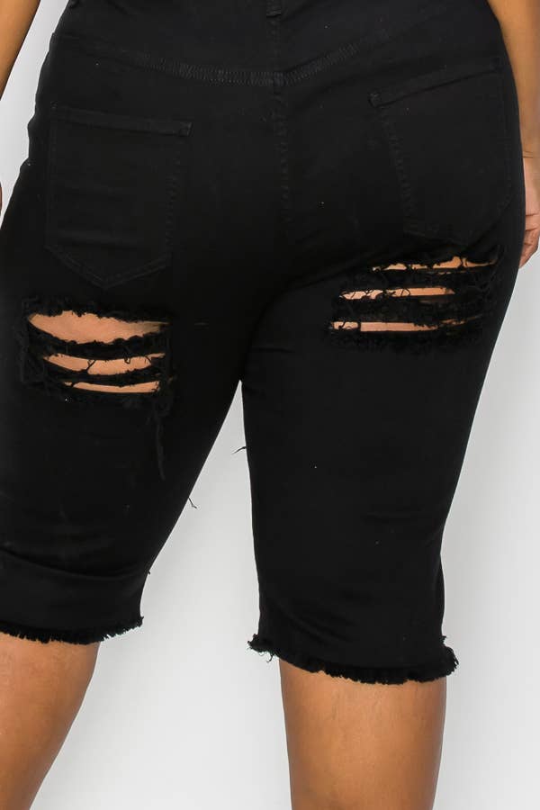 The Map Jeans - Wholesale Shorts - Women's - Curvy Plus-Size Bermuda Jean Shorts 5006P11