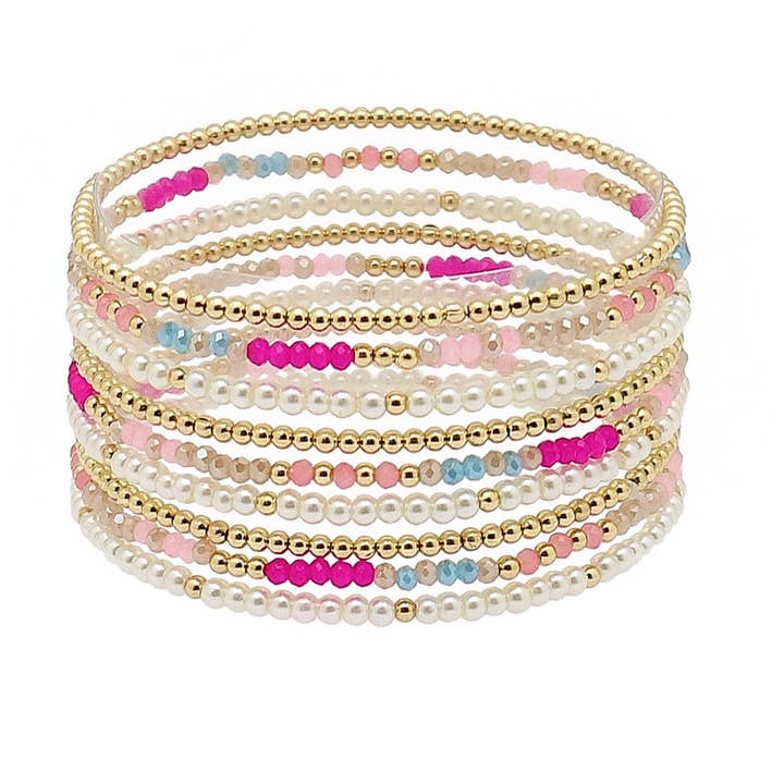 Dainty Beaded Multi Layered Stretch Bracelet for wholesale by SOPHIA WHOLESALE