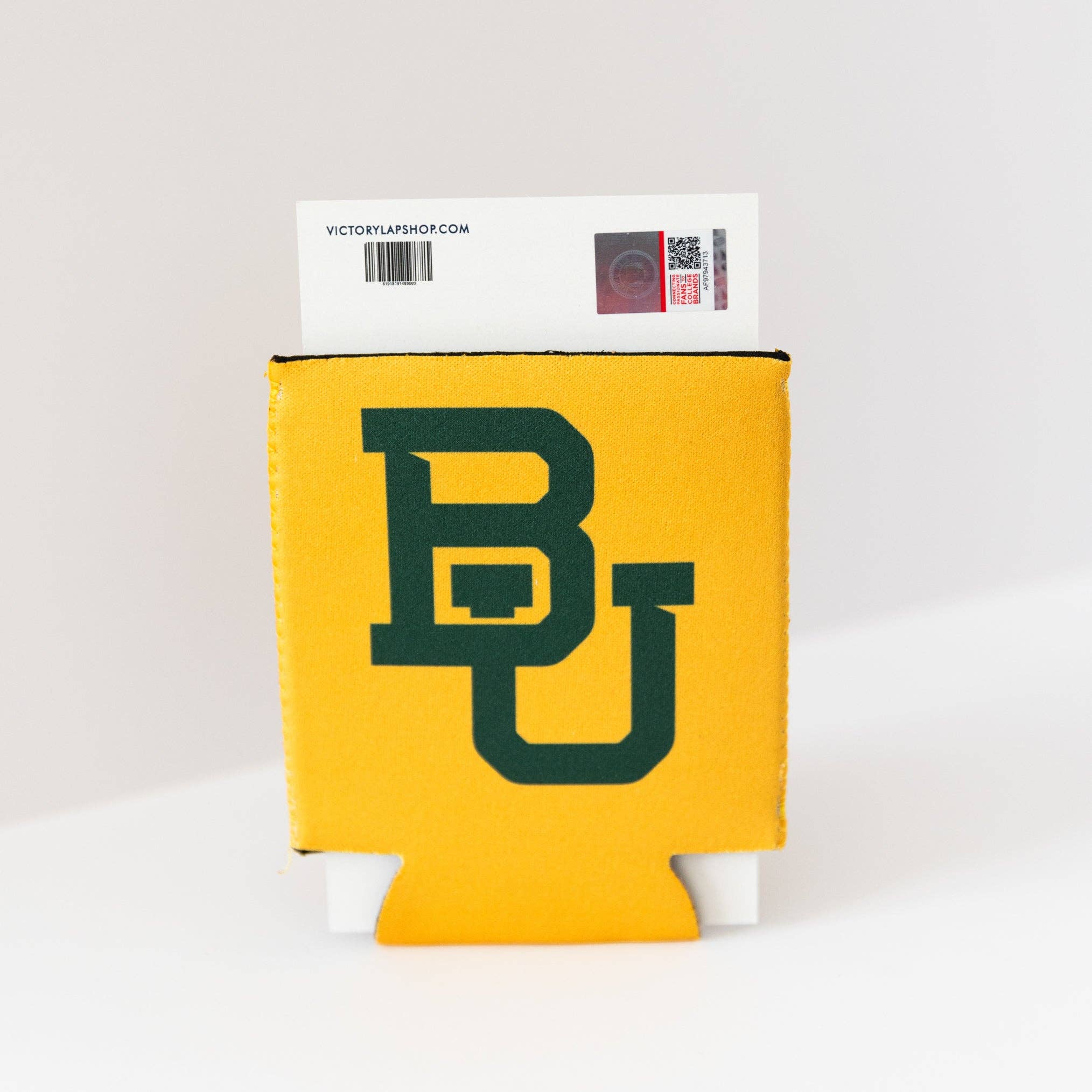 Victory Lap - Wholesale Drink Huggers & Koozies - Baylor Koozie - Yellow2