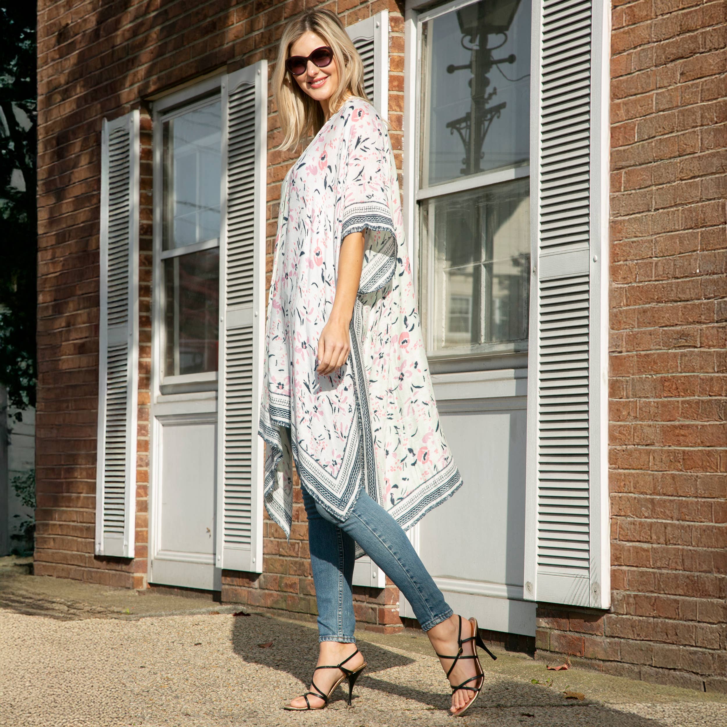 Hana - Vente Kimono – femme - Kimono d'été à imprimé floral multicolore22