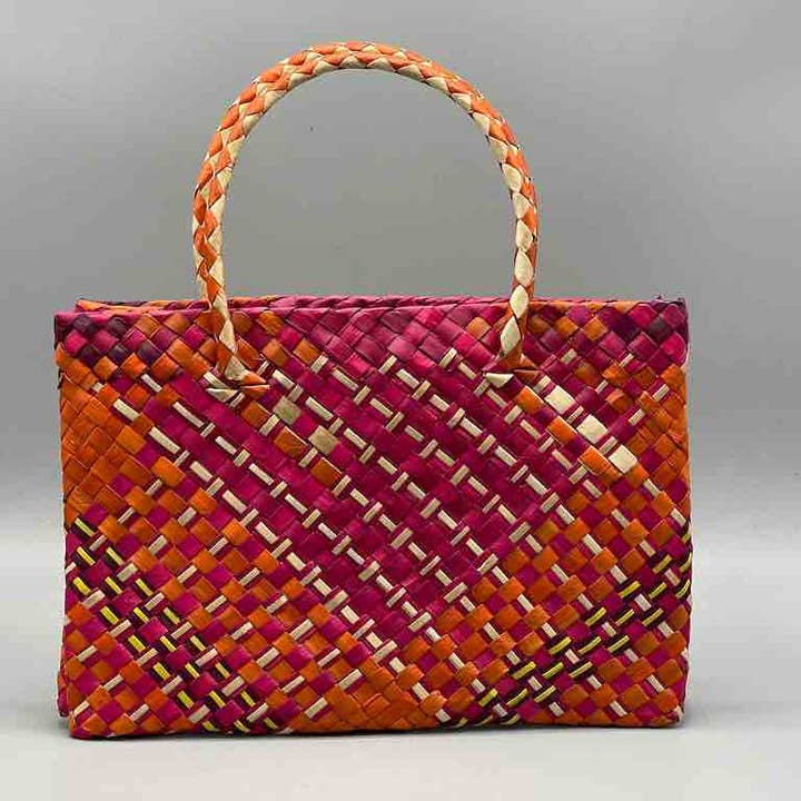 The Niger Bend - Wholesale Tote Bag - Women's - Small Handwoven Pandan Straw Tote Handbag