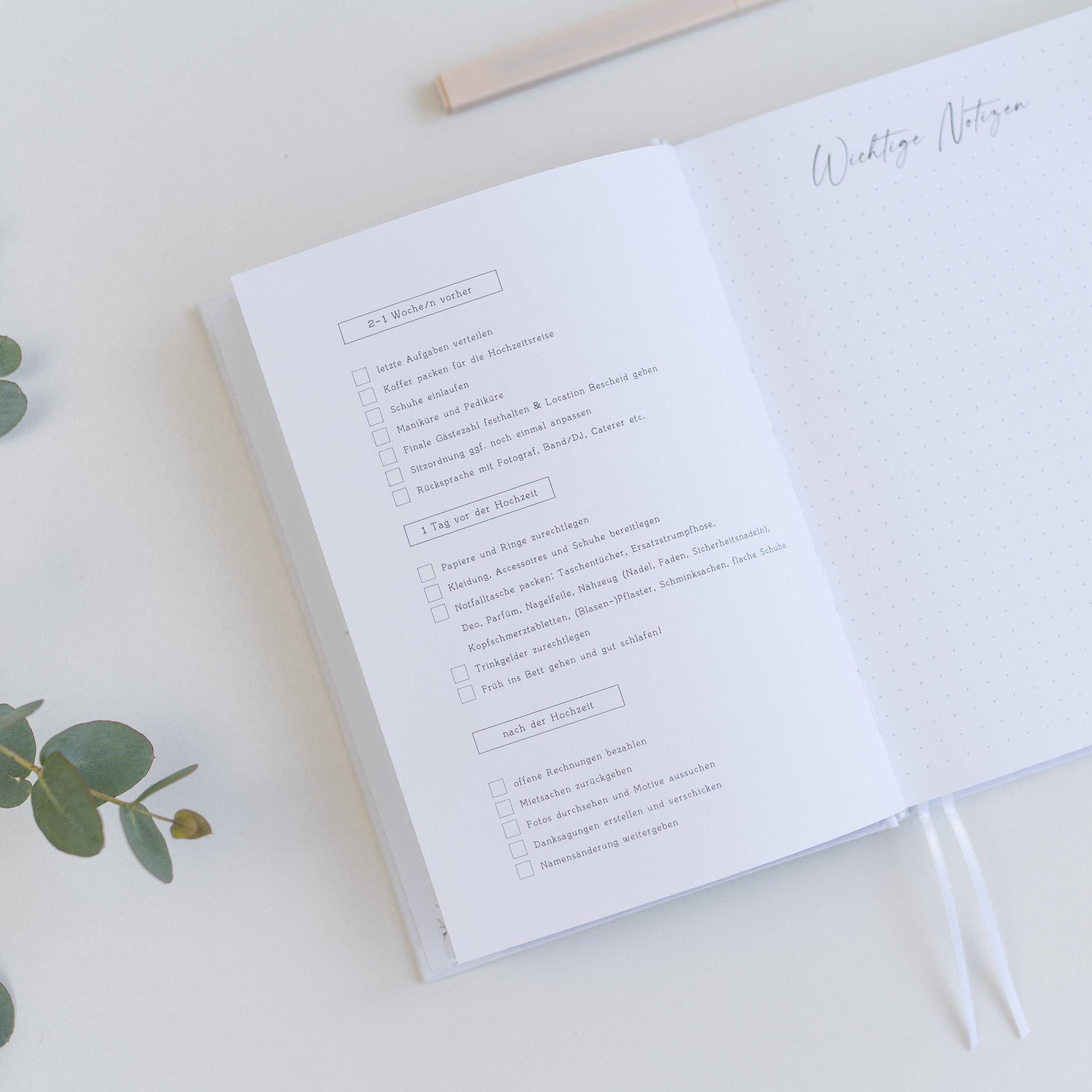 Buchstabenkult – Agenda por atacado – Planejador de casamento A5 | Linho branco4