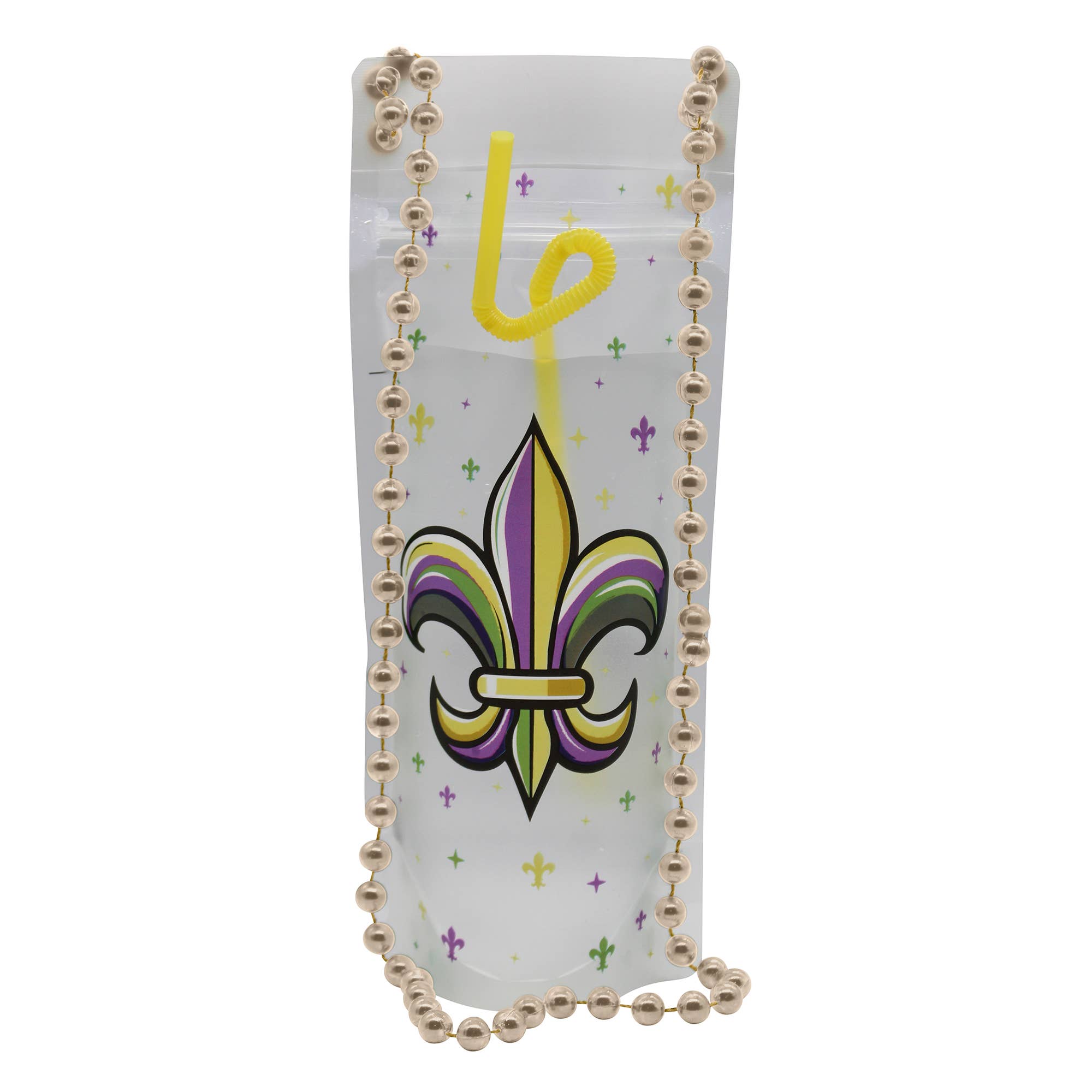 NeckSip – wholesale Party gift – FLEUR-DE-LIS Mardi Gras Wearable Drink Pouches (16oz | 2-pk)15
