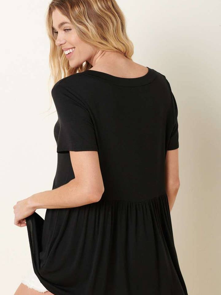 mittoshop - Wholesale Tunic - Women's - BT8128-BAMBOO V-NECK BABYDOLL TOP23