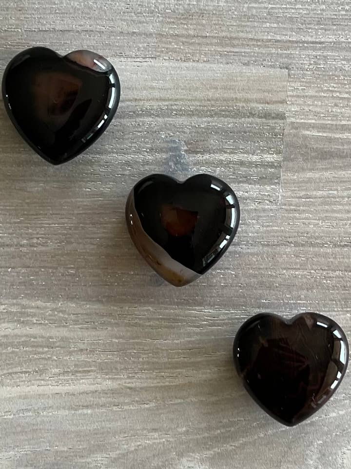 Mørk Agate Heart Large for engroshandel hos Luna Rae