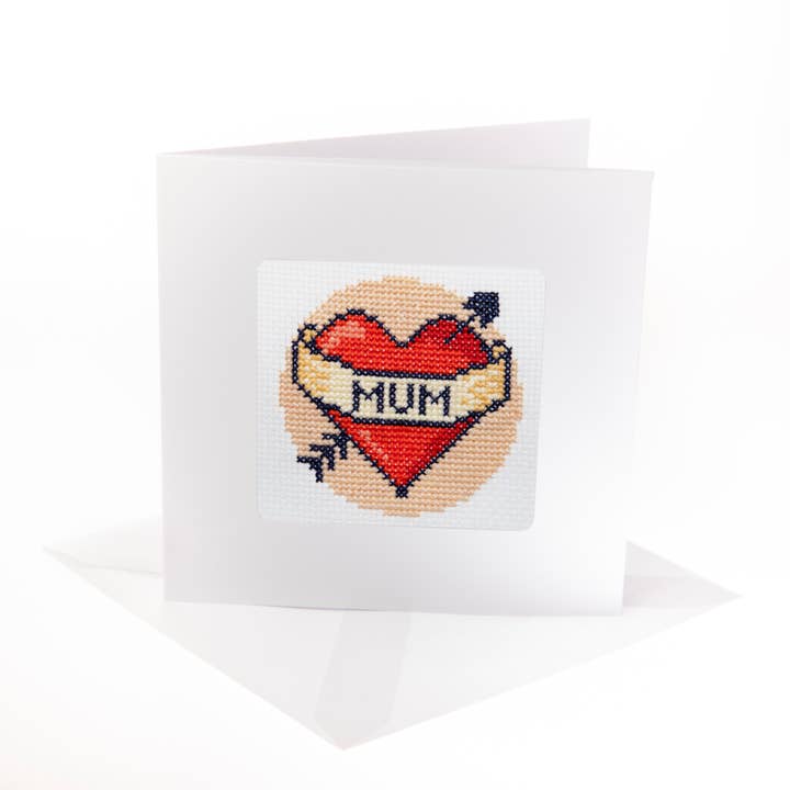 Mum Tattoo Cross Stitch Card Kit for wholesale by STITCHFINITY