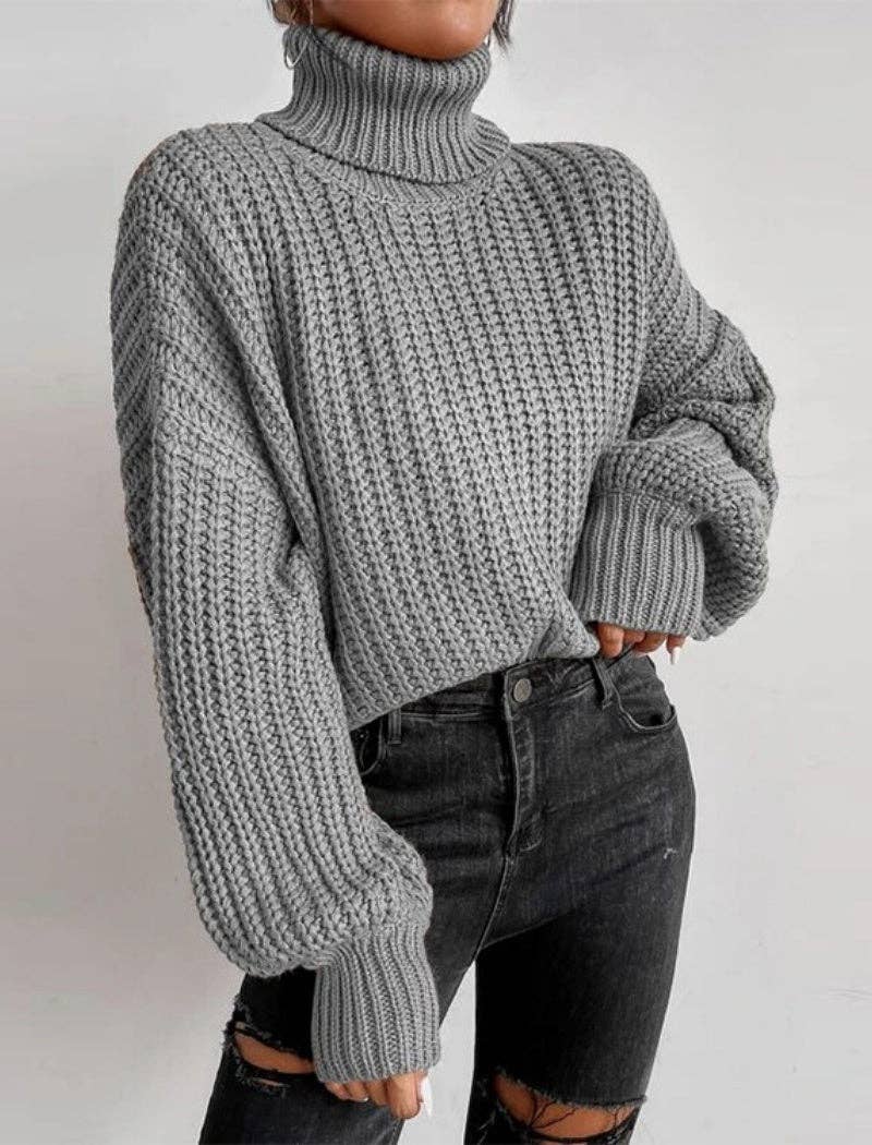 safistyle - Wholesale Knit Sweater - Women's - Chunky Knit Turtleneck Sweater3