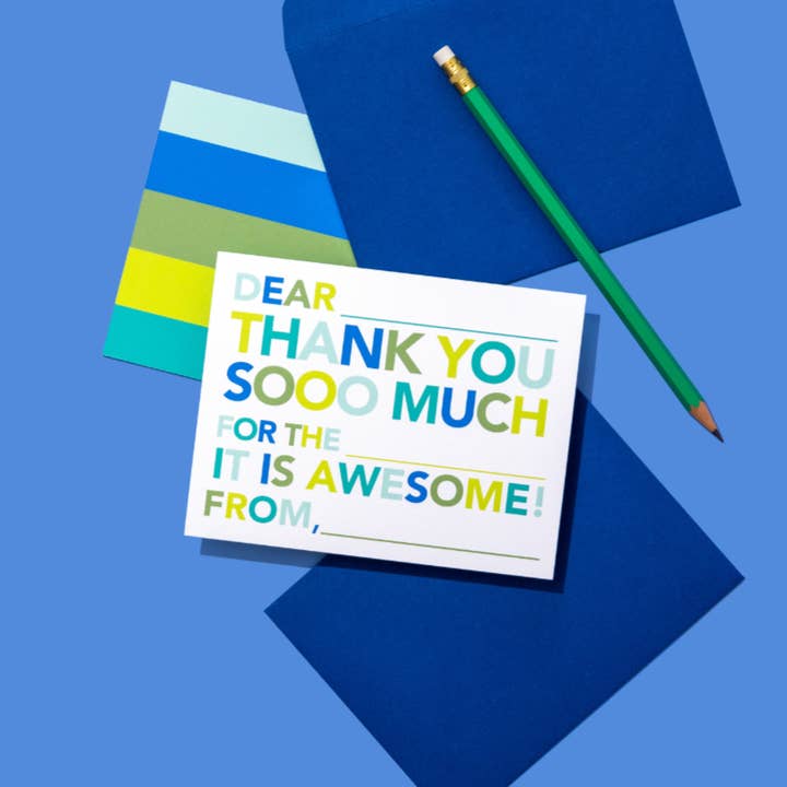 Kids Fill in Thank You Notes - Blue for wholesale by Joy Creative Shop