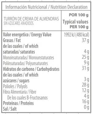 PABLO GARRIGÓS IBÁÑEZ – Großhandel Nougat – Delikatessen ohne Zucker Turrón de Jijona 200 g2