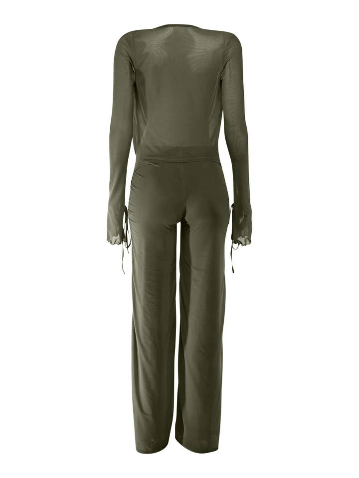 K Too – Großhandel Set aus Oberteil und Hose (NICHT Loungewear) – Damen – Langarmshirt mit Wasserfallausschnitt & Hose mit weitem Bein Set19