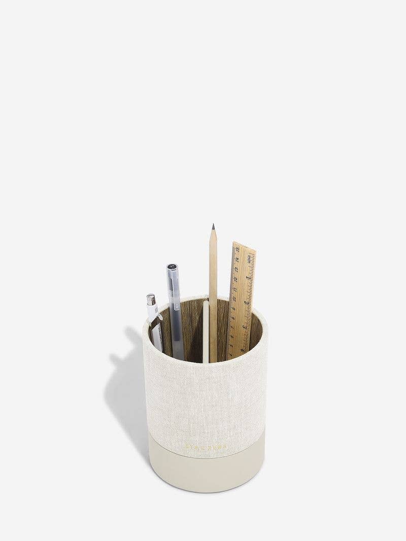Stackers – wholesale Desk organiser – Desk Stationery Pot- Oatmeal & Linen