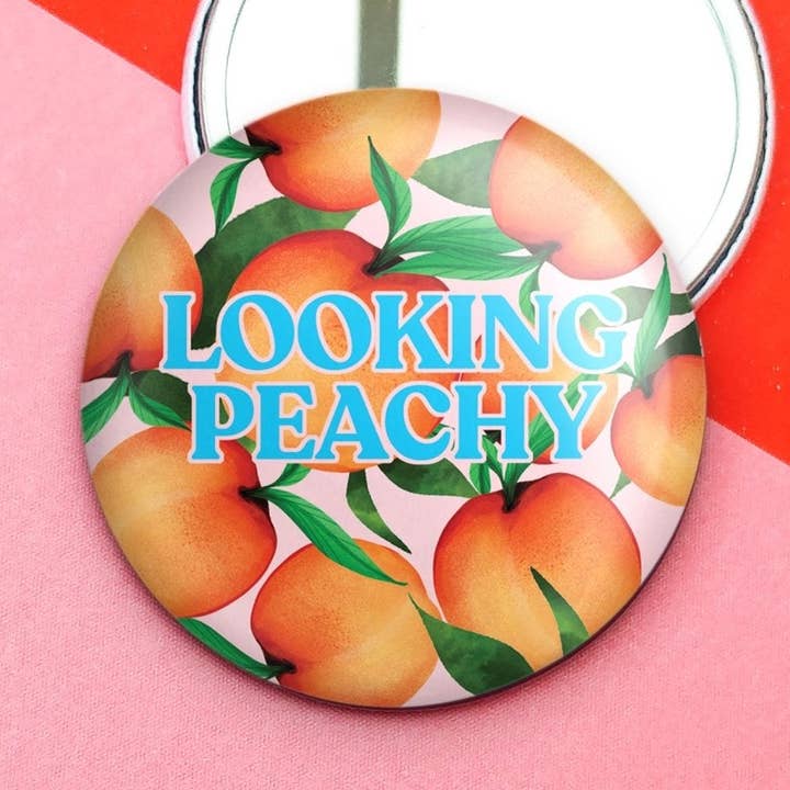 Looking Peachy Pocket Mirror | Compact | Makeup Mirror for wholesale by Fawn & Thistle Ltd (US Duties Paid)