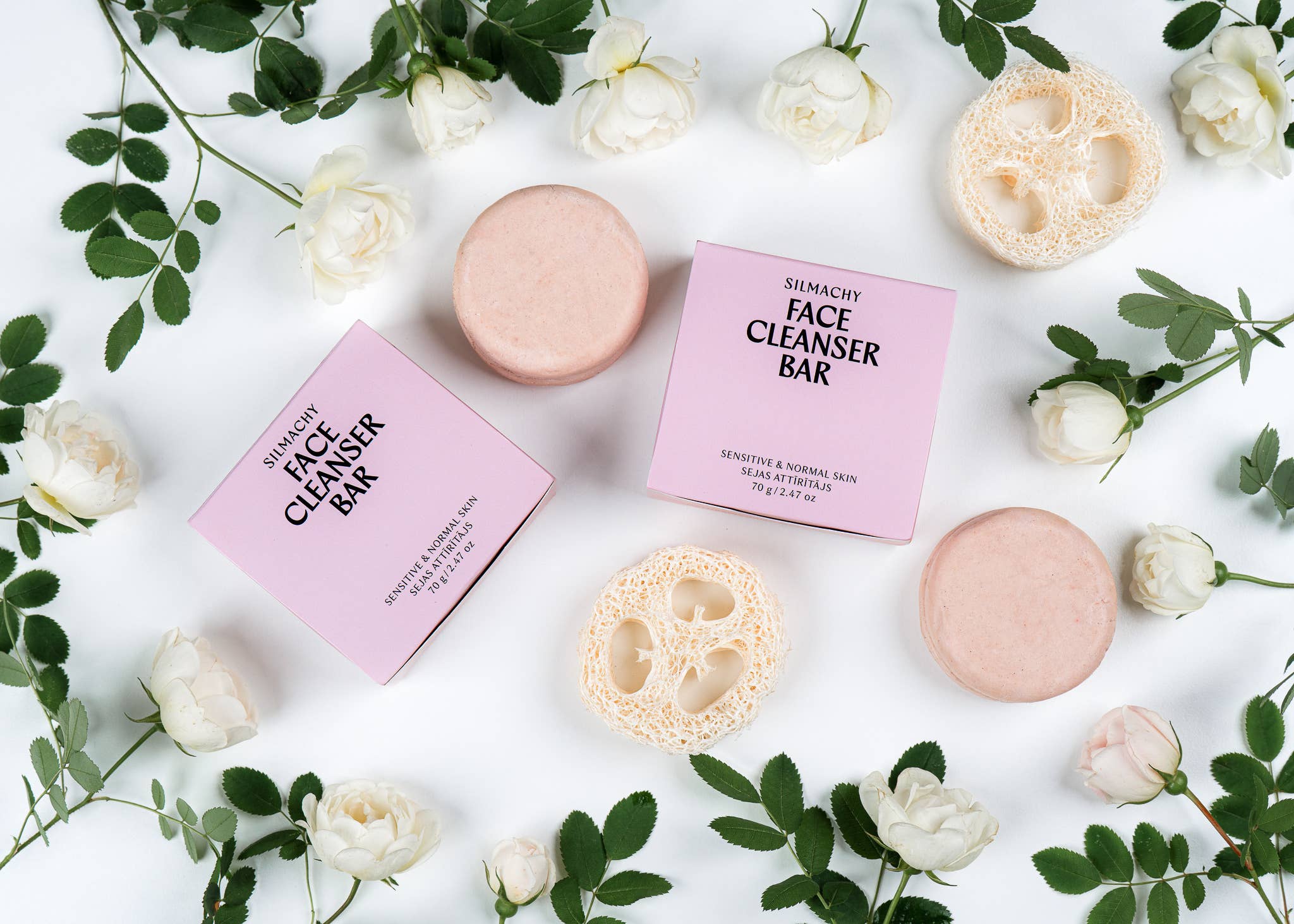 SILMACHY cosmetics - Venta al por mayor Limpiadores faciales - Barra limpiadora facial de arcilla rosa para piel sensible y normal2