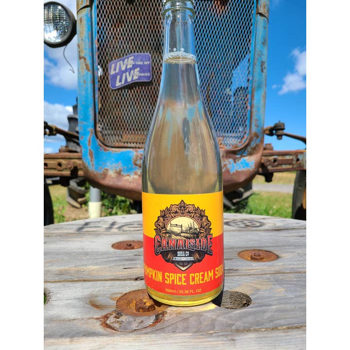 Canalside Soda Co. - Venta al por mayor Refrescos/bebidas carbonatadas - Soda de crema de especias de calabaza (botellas de 750 ml)