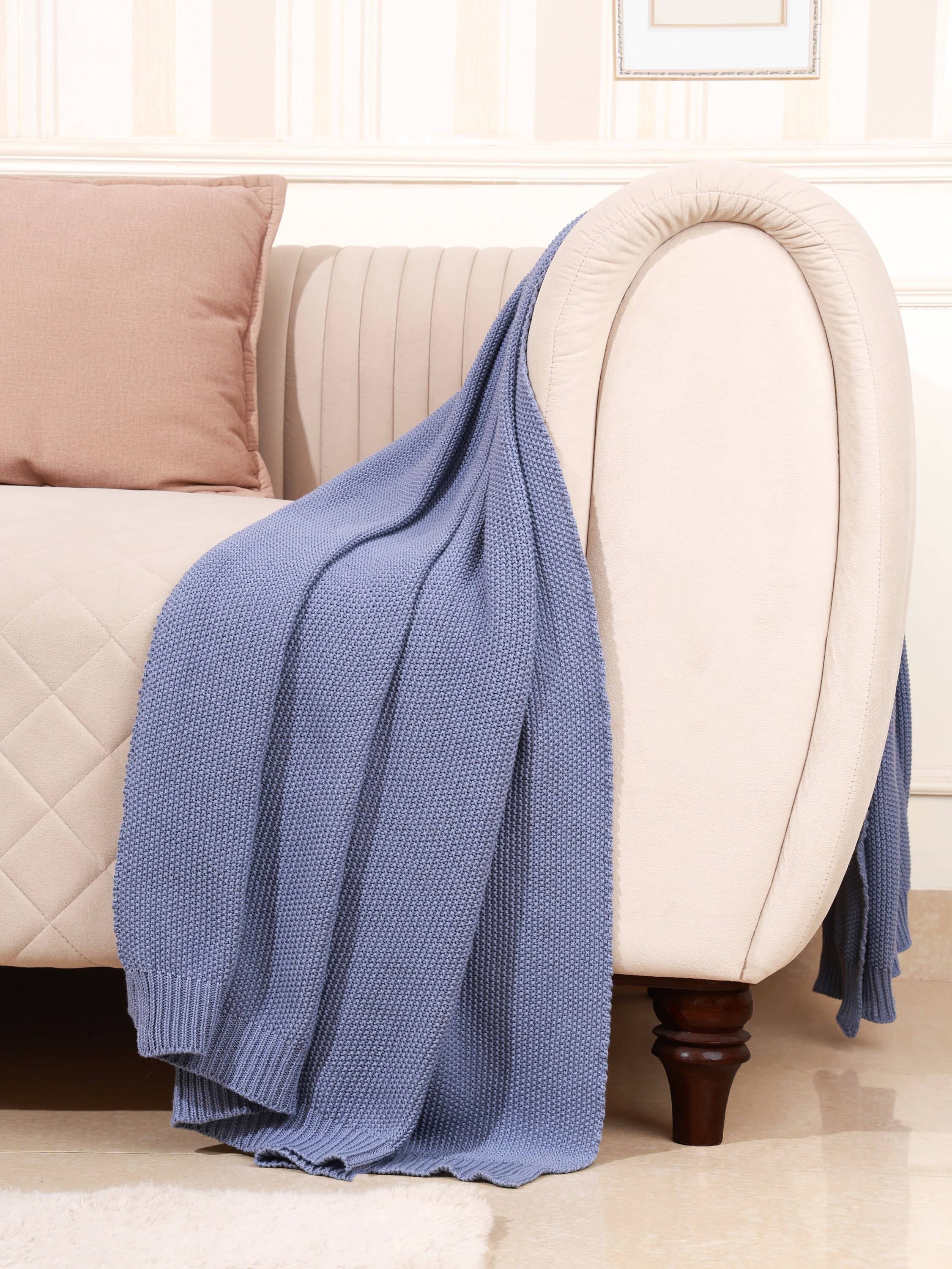 Whispering Threads - Vente Plaids - Jeté en coton léger | Tricot moderne, doux et respirant4