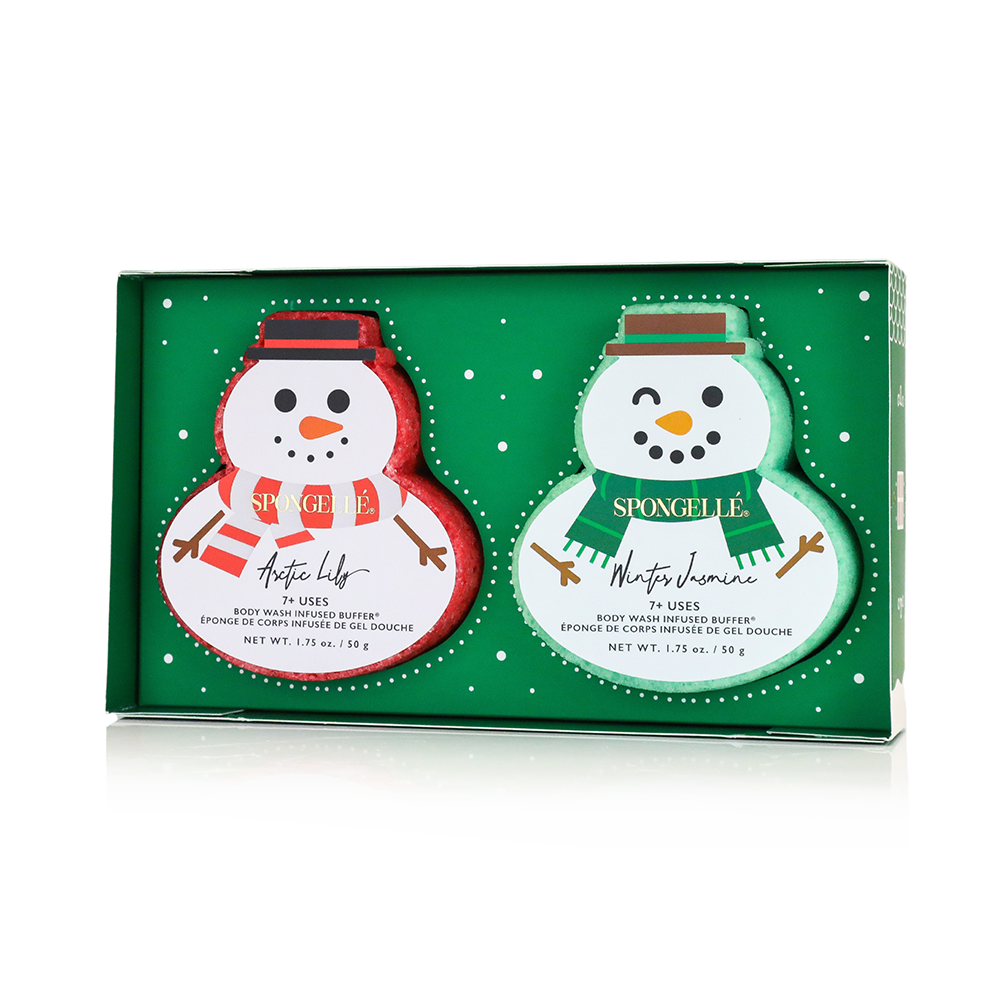 Spongellé | Valentines Day Gifts | Easter Gifts – wholesale Bath pouf/sponge – Let It Snow Holiday Snowman Gift Set Christmas Stocking Gift3