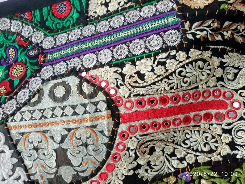 GYPSY STUDIO – wholesale Gardin – Handgjord Sari Patchwork Sängöverkast Stor Storlek Handbroderi3