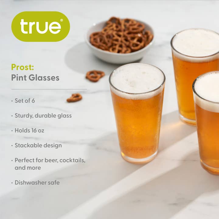 Clear Pint Beer Glasses Set of 6 for wholesale on Faire4