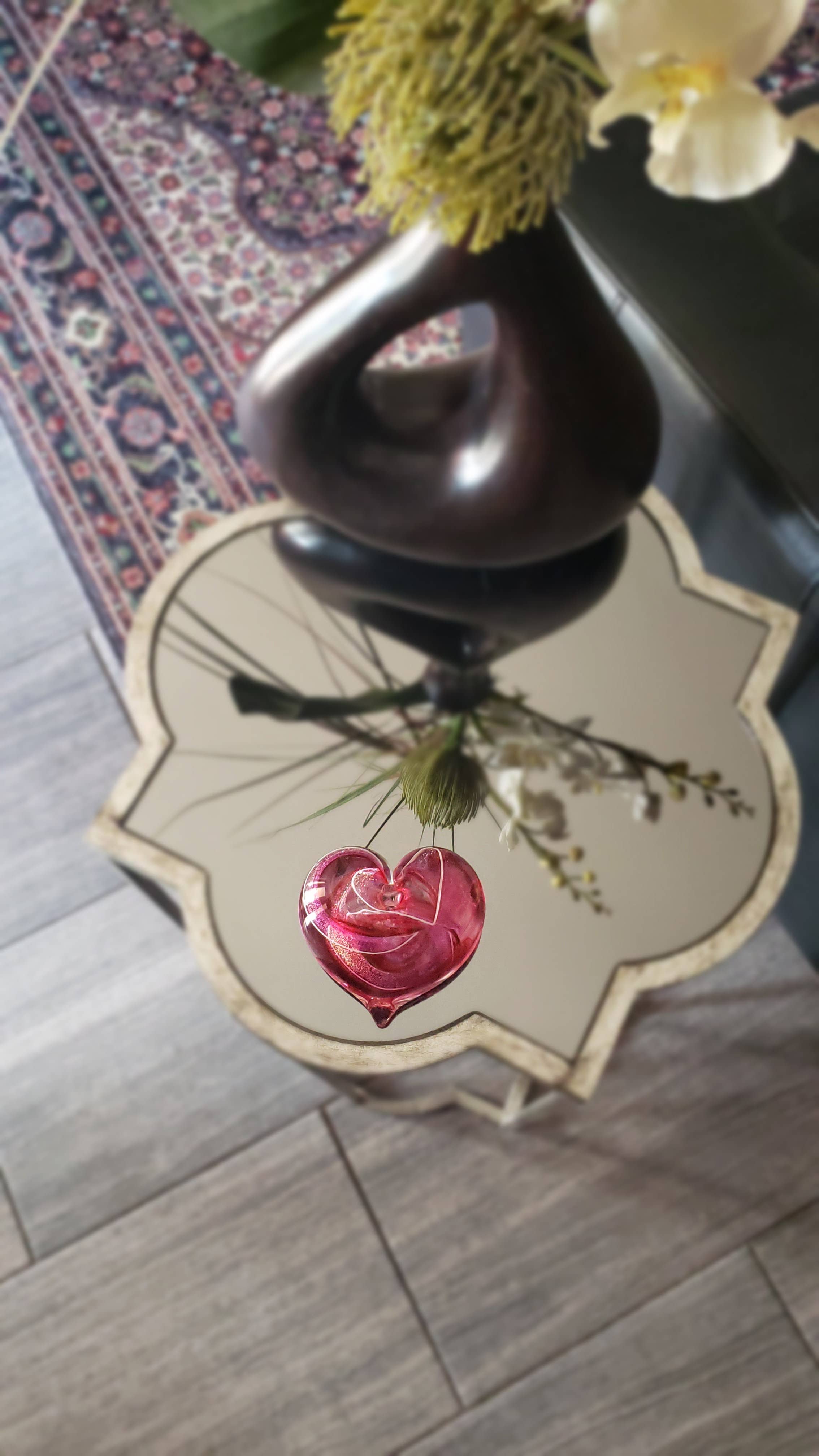 epiphany studios - Wholesale Paper Weight - Heart Paperweight -  Cranberry Enchanted6