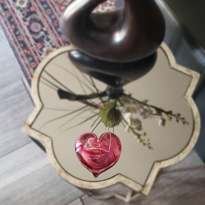 epiphany studios - Wholesale Paper Weight - Heart Paperweight - Cranberry Enchanted6