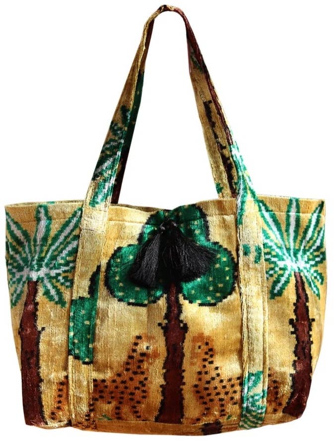 Silke Velvet Ikat stor taske for engroshandel hos AYCA DESIGN