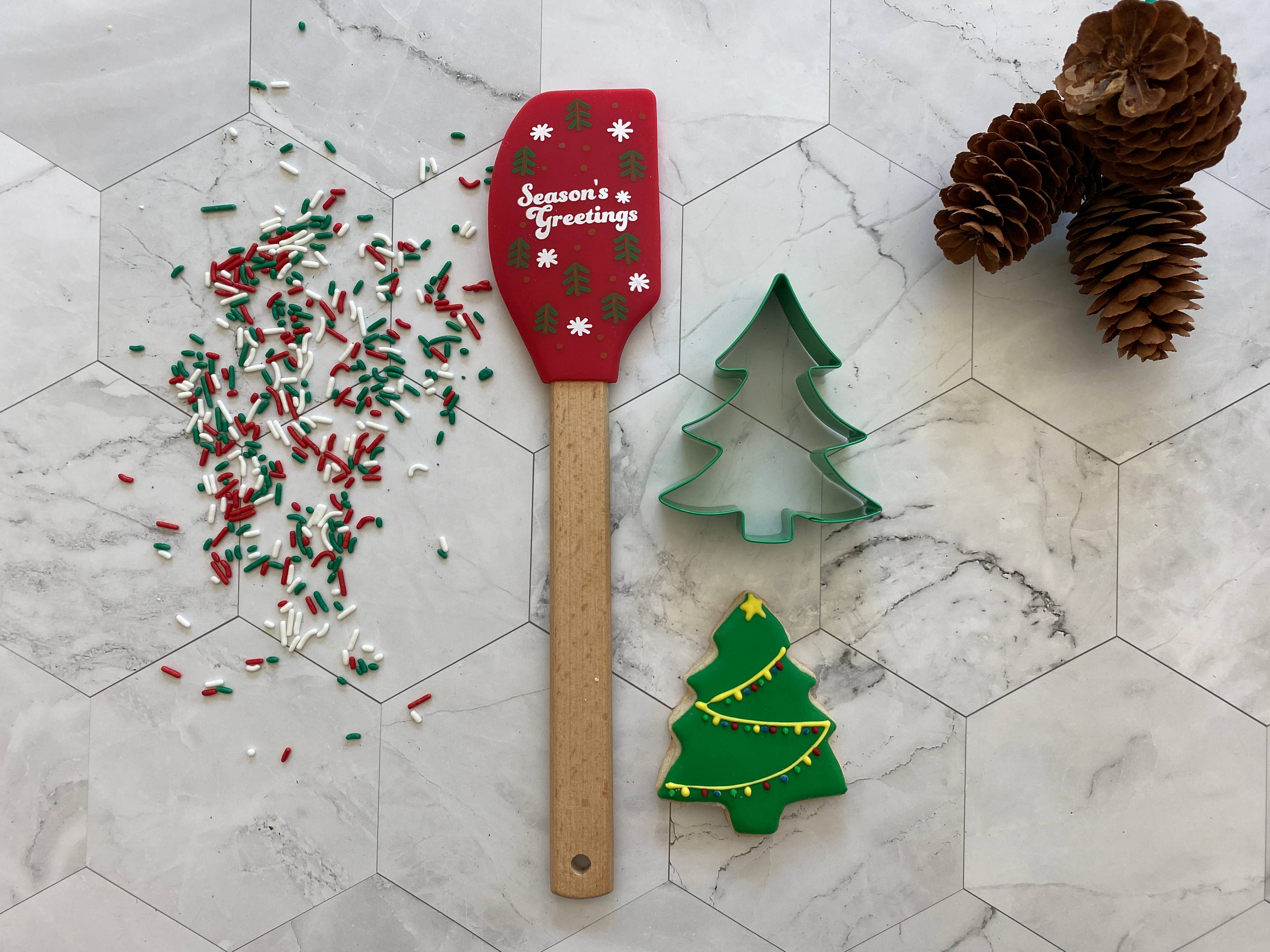 Handstand Kitchen - Wholesale Cookie Cutter - Winter Wonderland Tree Spatula & Cookie Cutter Set2