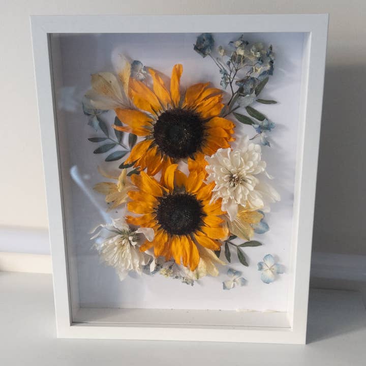 Sunflower & Hydrangeas Box Frame for wholesale by Chloe May Creations