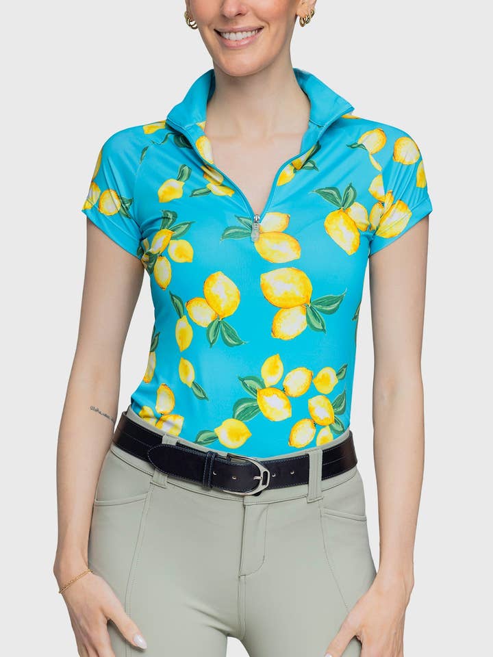 Kap-Ärmel Azur Zitronen 1/4 Reißverschluss für den Großhandel von Kastel Denmark