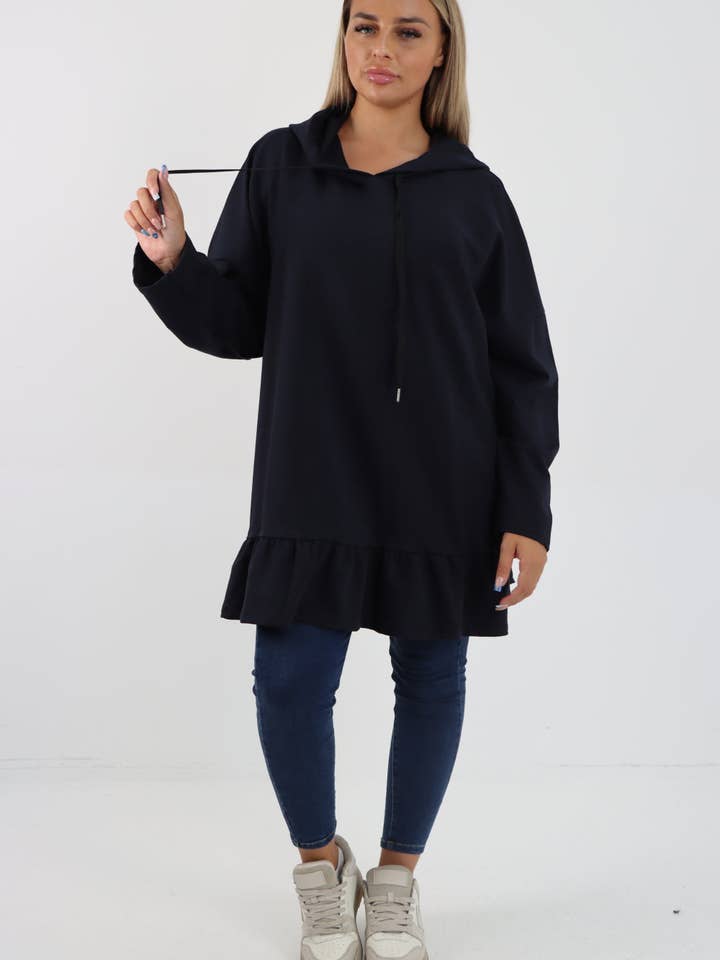 Miss Bold – Engroshandel Hoodie – Kvinder – Italiensk langærmet hættetrøje med flæser16