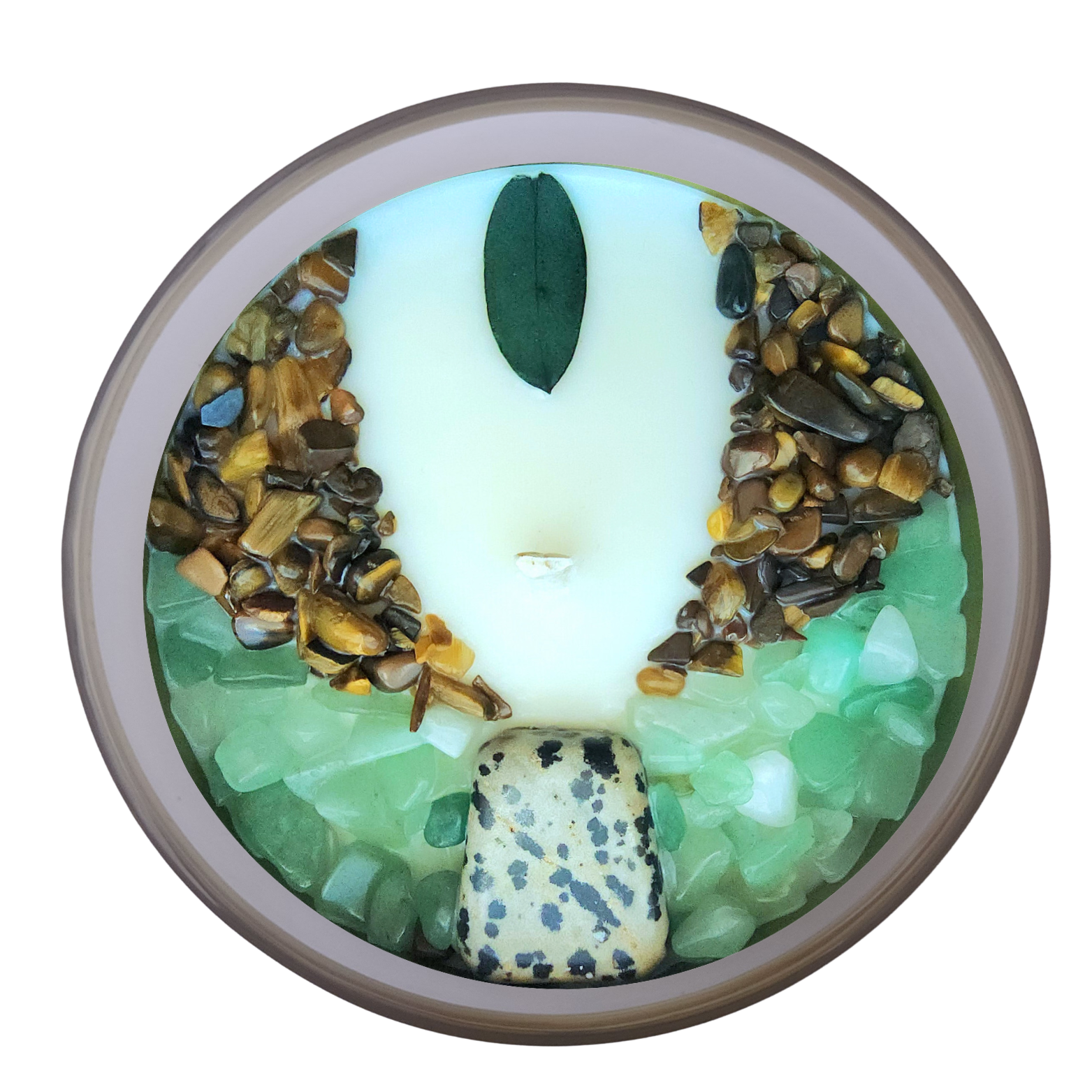 Nymph & Satyr Co. - Wholesale Jar/Filled Candle - I AM EARTH • 10oz Soy Crystal Candle (Clear Glass)1