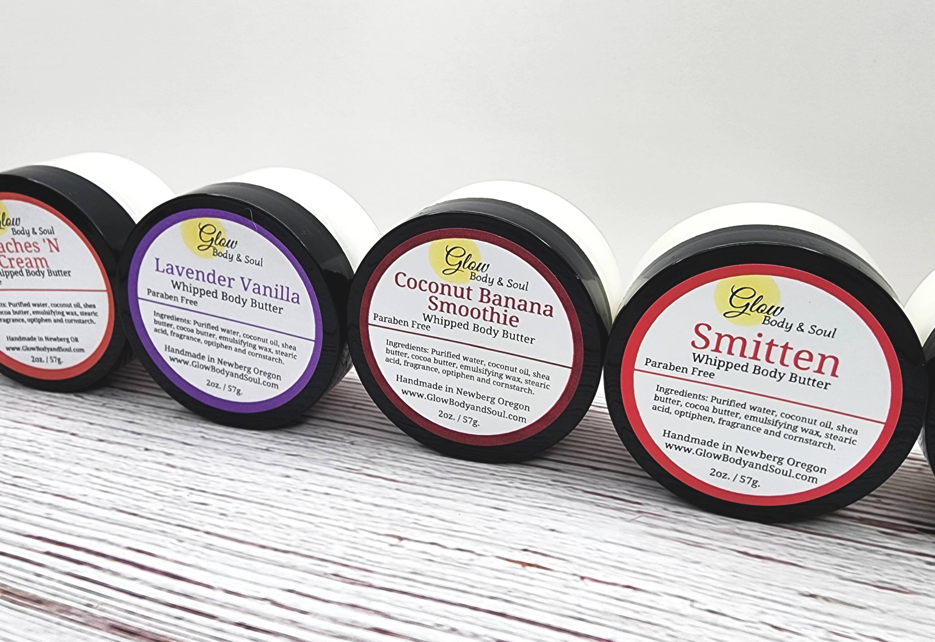 Glow Body and Soul - Wholesale Body Balm/Butter - Sample Size 2oz. body Butters, Choice of Scents3